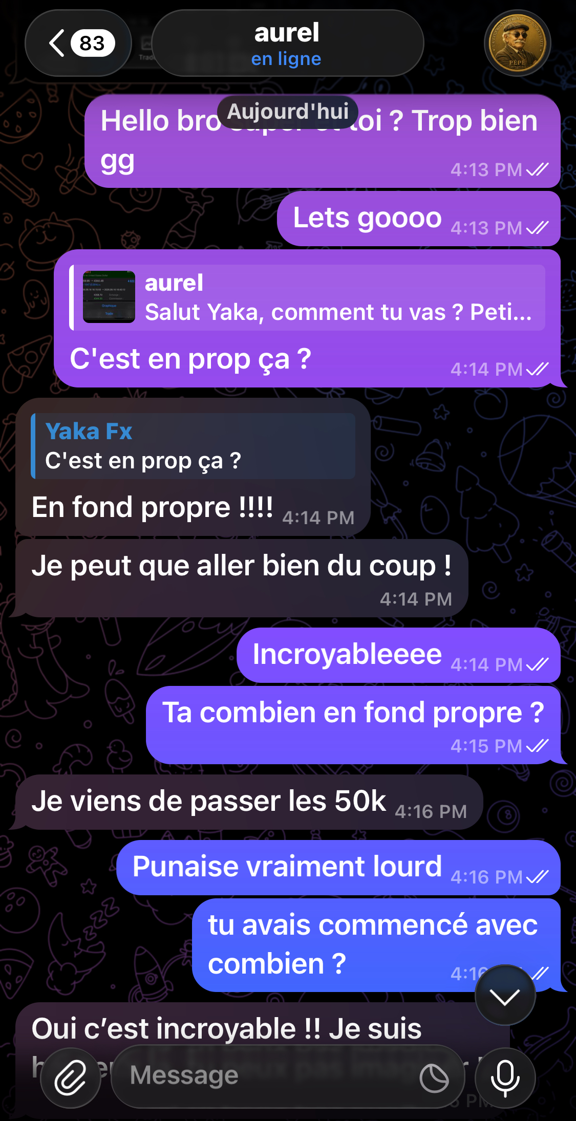 Plus de 50 000 $ en fonds propres